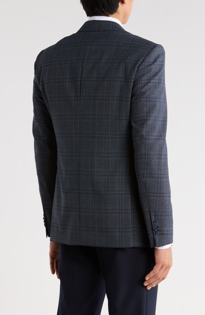 John Varvatos Star USA Plaid Two-Button Sport Coat, Alternate, color, Grey