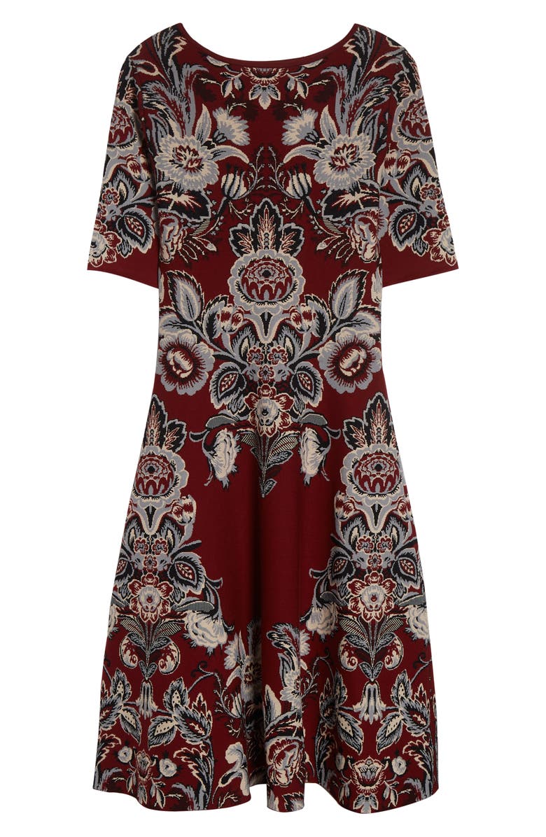 Etro Paisley Jacquard Knit Midi Dress, Alternate, color, Printed Bordeaux Base