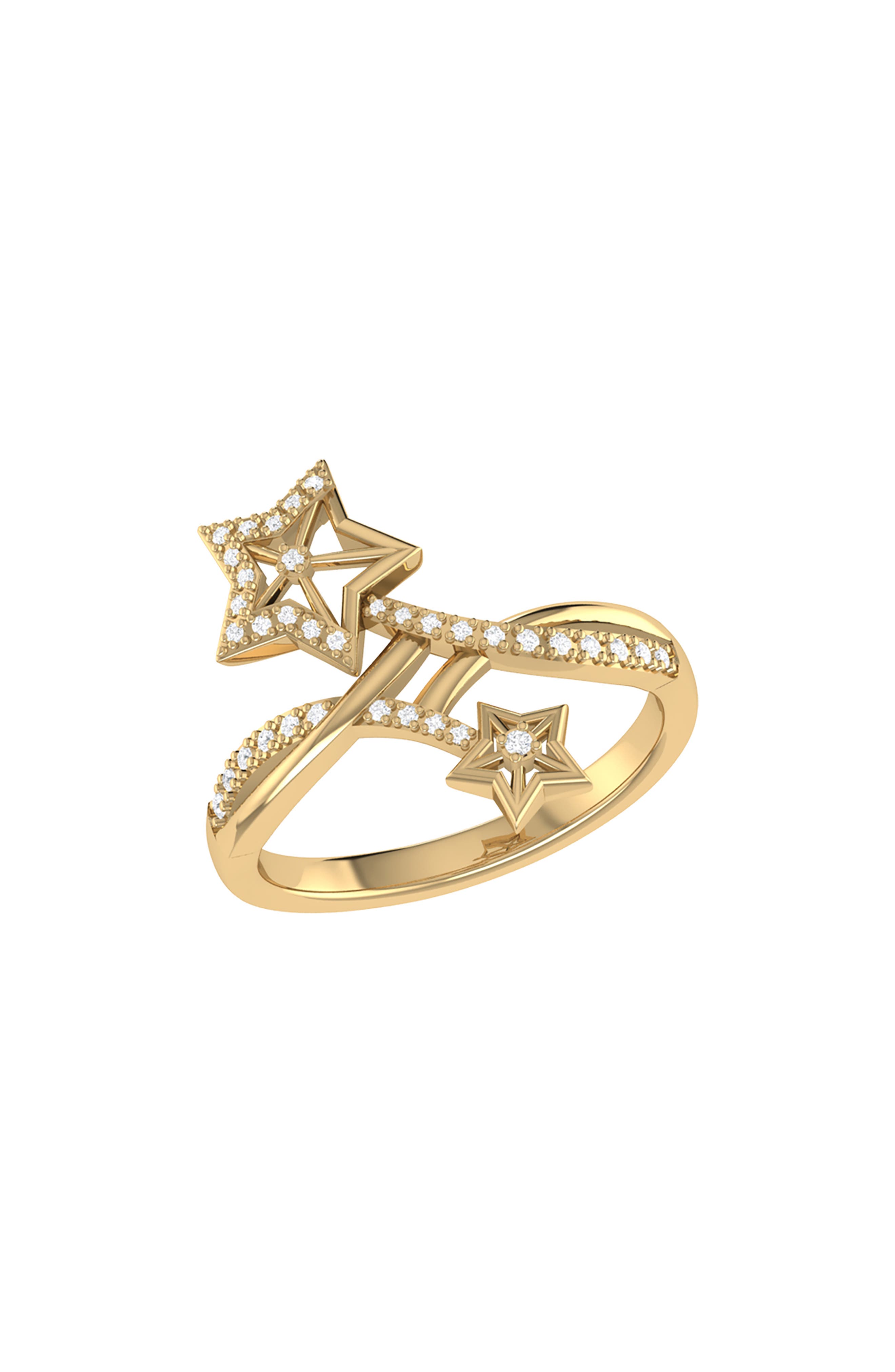 LuvMyJewelry Dreamer Stars Entwined Diamond Ring - 0.14ct.