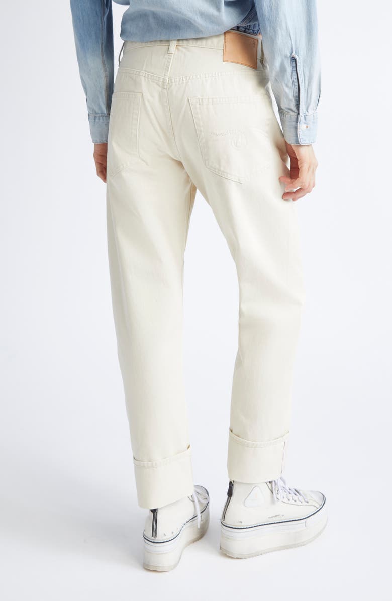 R13 Cuffed Boyfriend Jeans, Alternate, color, Bone White Selvedge