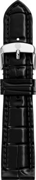MICHELE Croc Embossed Leather Watchband, 18mm