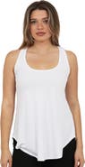 24seven Comfort Apparel Womens Basic Ribbed Knit Sleeveless Scoop Neck Long Flared Tank Top