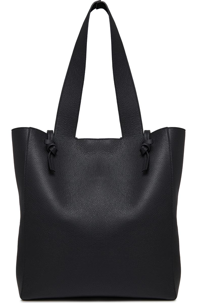 Strathberry Melody Fine Grain Leather Tote, Alternate, color, Black