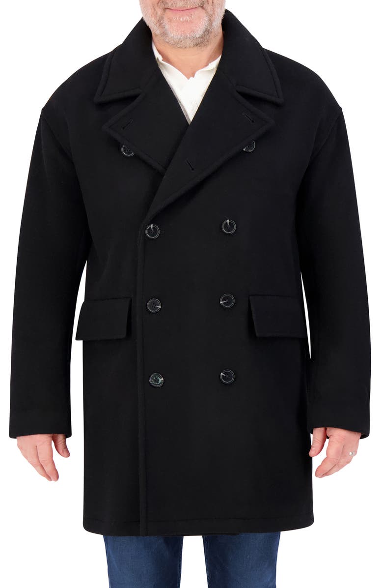 Hudson Jeans Double Breasted Wool Peacoat, Main, color,