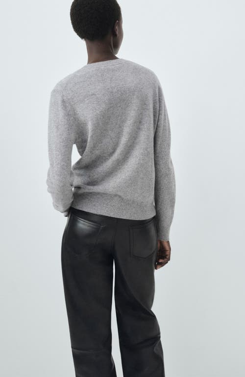 Mango Crewneck Cashmere Sweater In Gray
