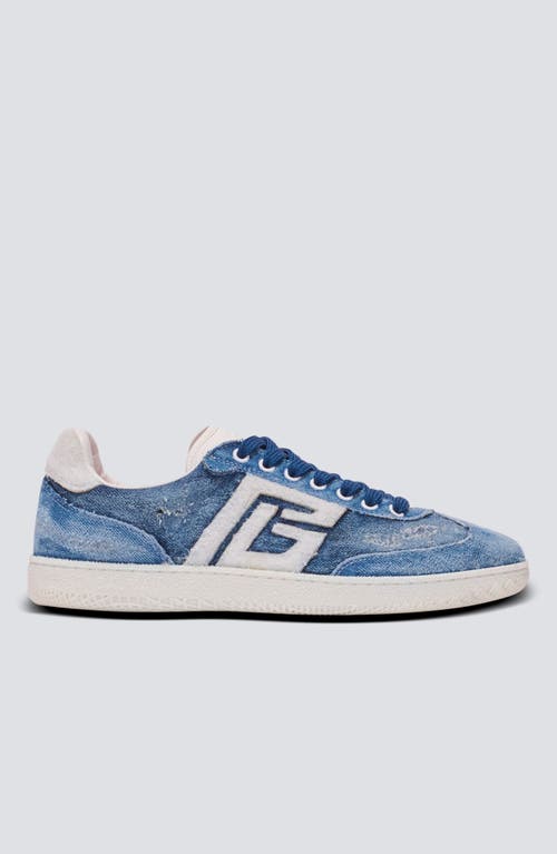 Shop Balmain Denim Swan Trainers