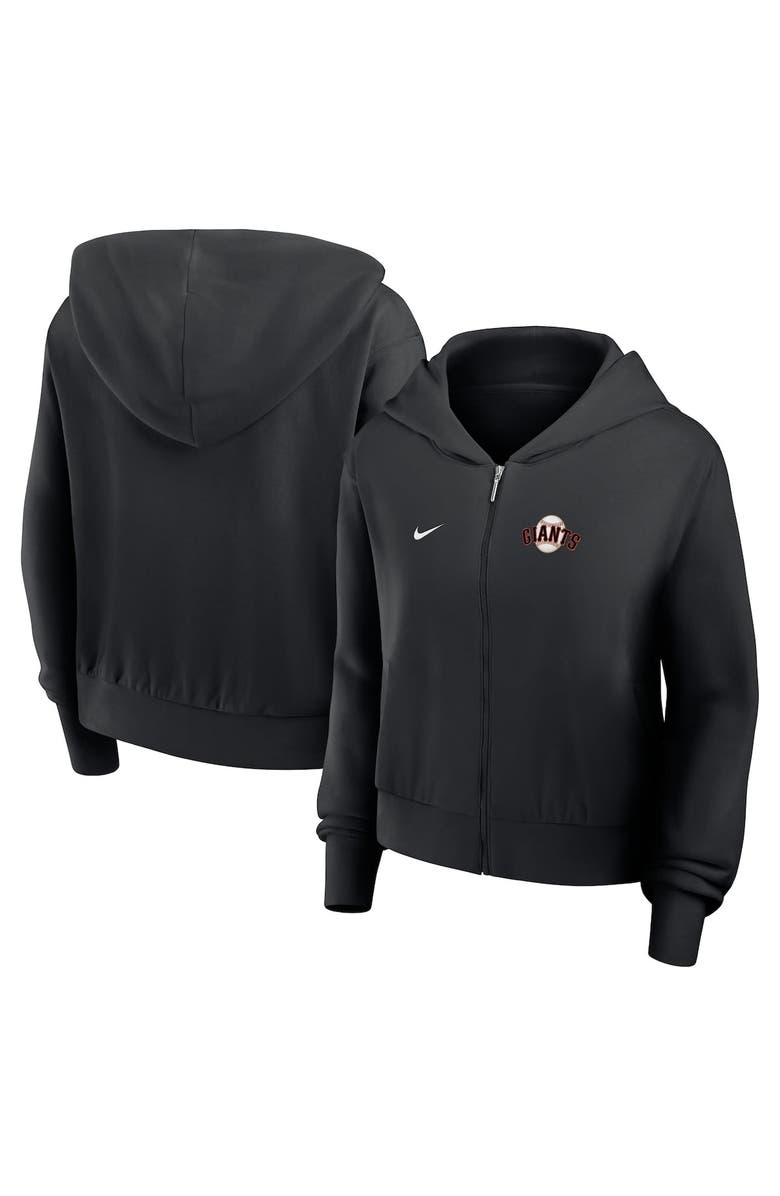 Nike Women's Nike Black San Francisco Giants Cropped Chill Full-Zip Hoodie, Alternate, color, Black