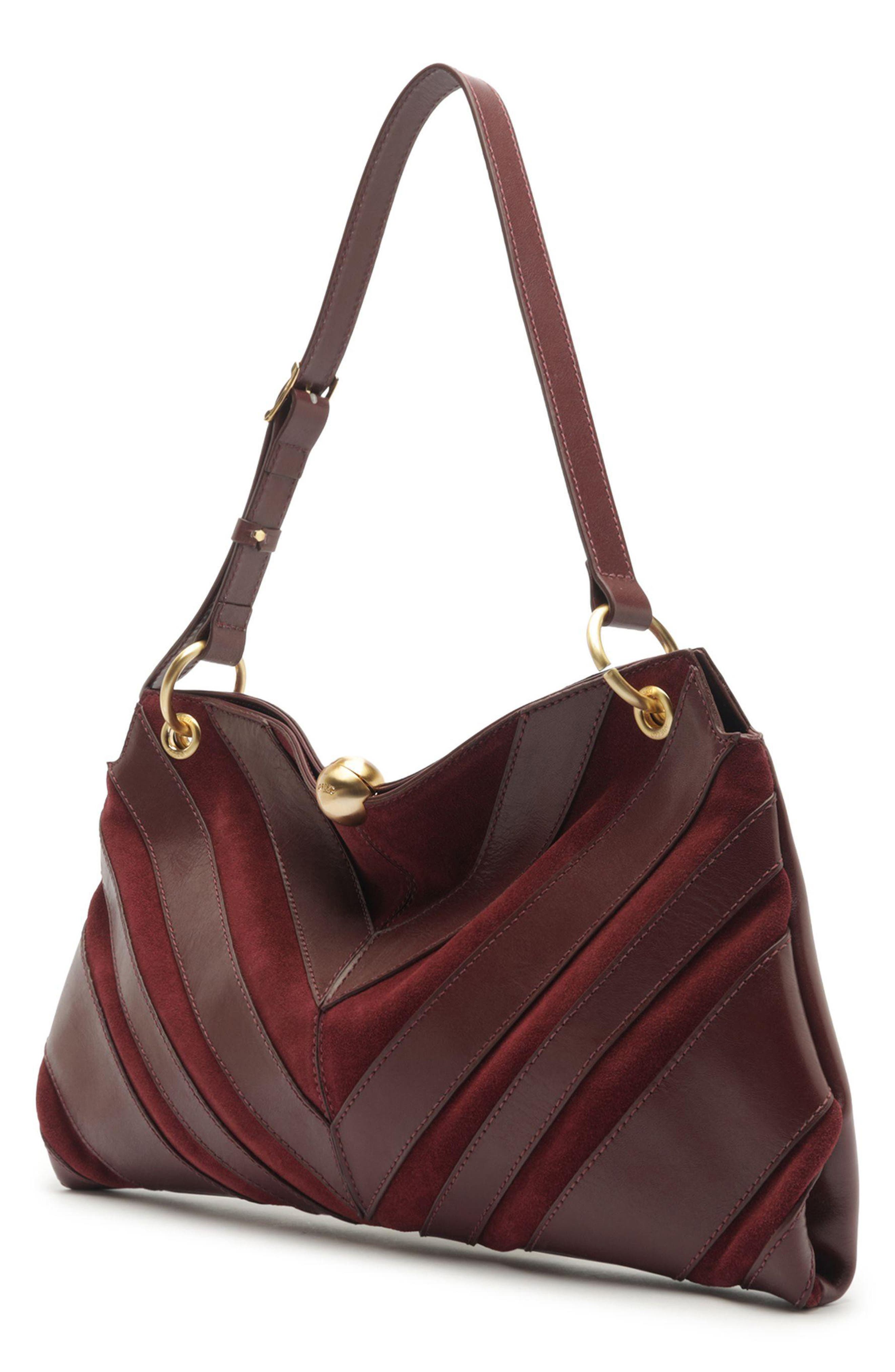 Aurora Medium Leather Shoulder Bag, Alternate, color, FRESH RUBY