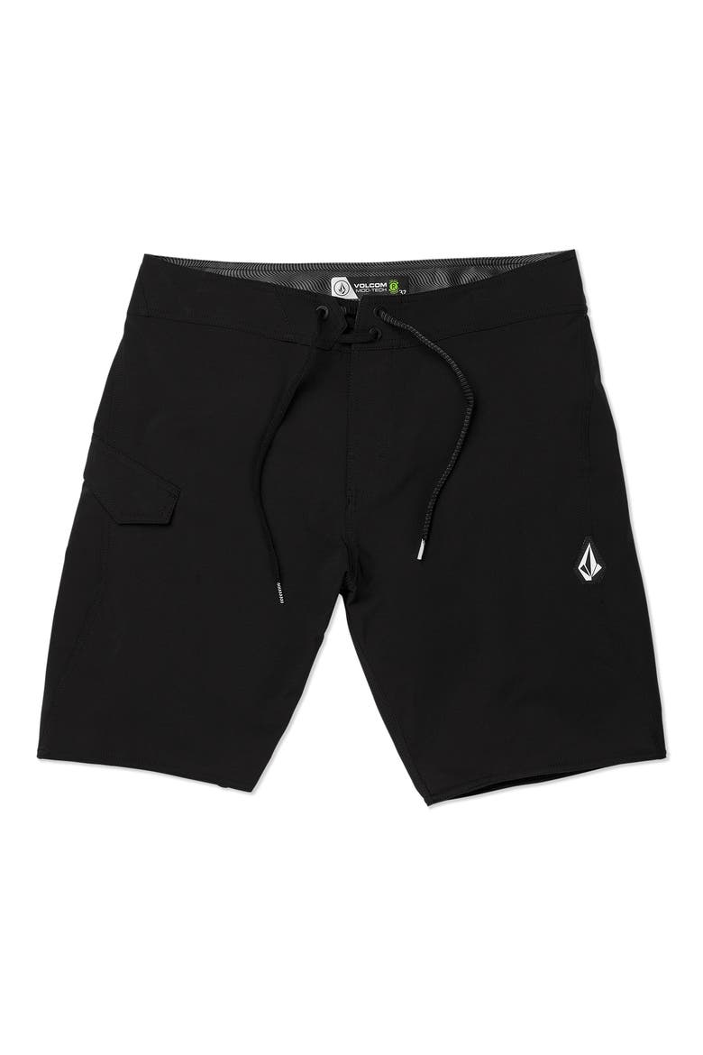 Lido Solid Mod Board Shorts, Alternate, color, BLACK