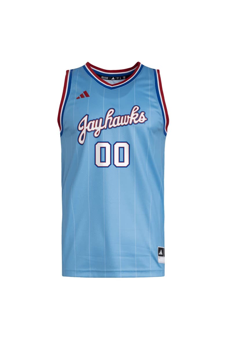Men's adidas #00 Light Blue Kansas Jayhawks Replica Swingman Jersey, Alternate, color, Light Blue