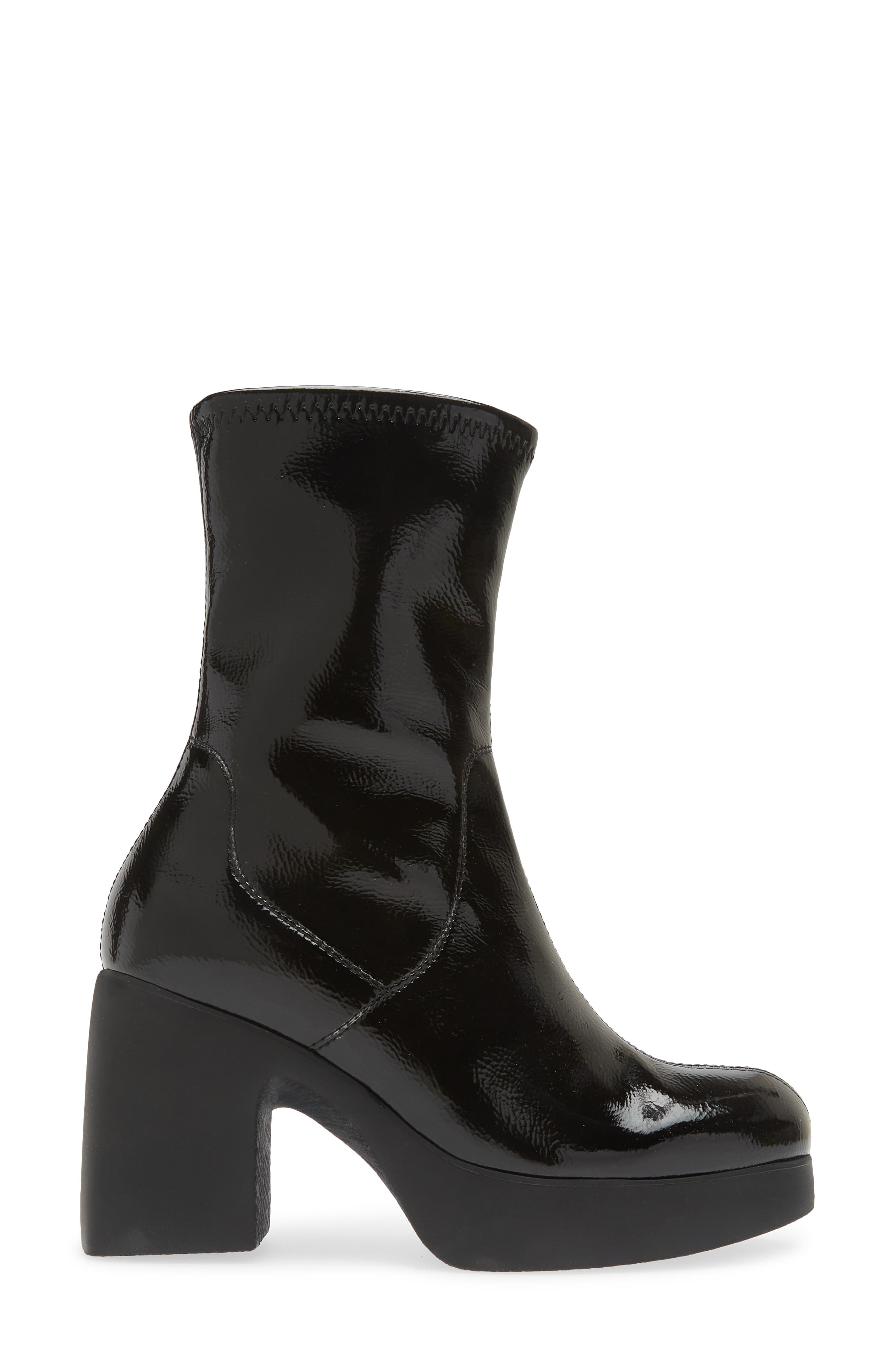 Wonders Platform Bootie, Alternate, color, Black Patent