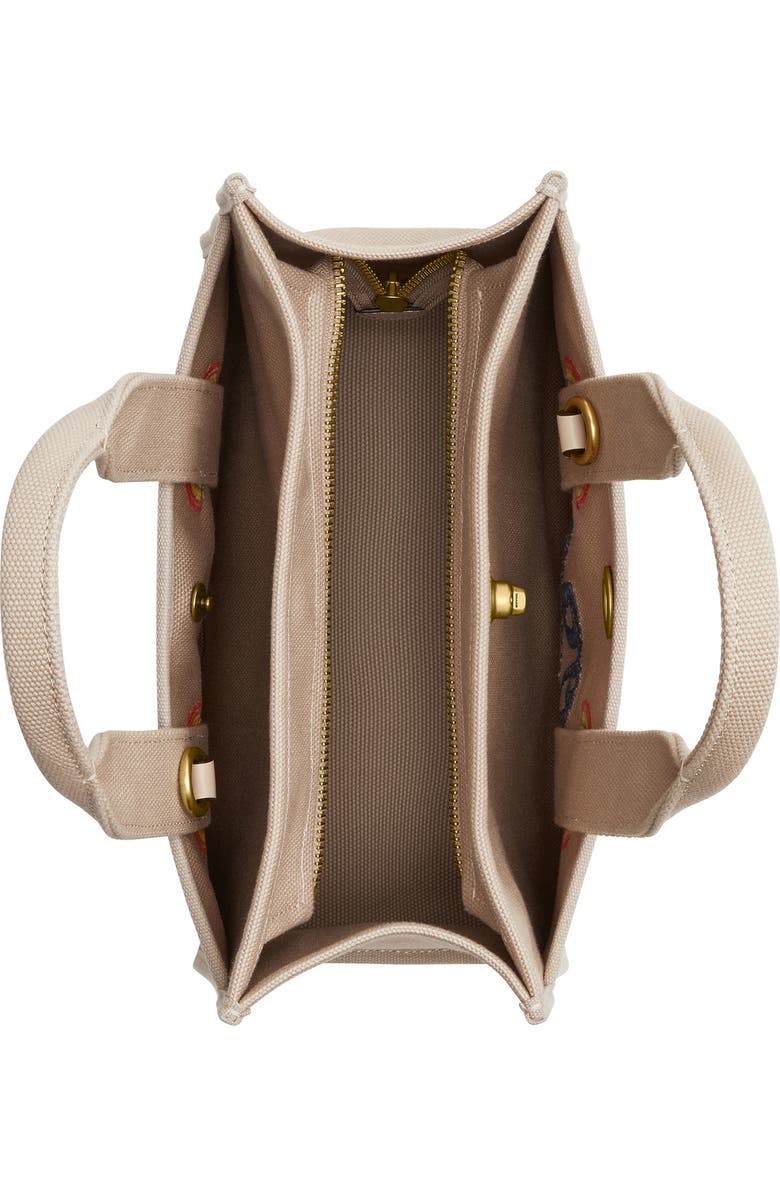 COACH Embroidered Rainbow Cotton Canvas Cargo Tote, Alternate, color, Dark Natural