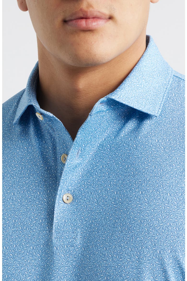 Magnolia Botanic Print Performance Jersey Polo, Alternate, color, COTTAGE BLUE