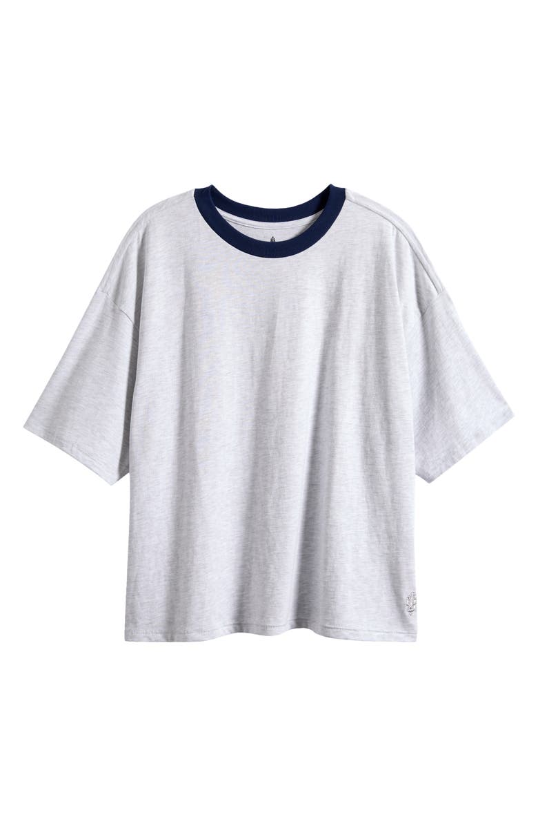 Free People Tackle Heather Oversize Cotton T-Shirt, Main, color, White Heather Grey