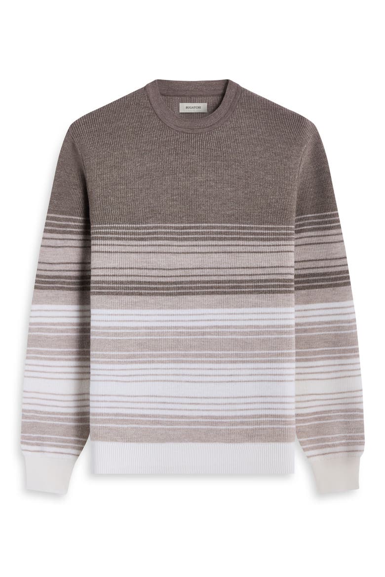 Gradient Stripe Merino Wool Sweater, Alternate, color, WALNUT