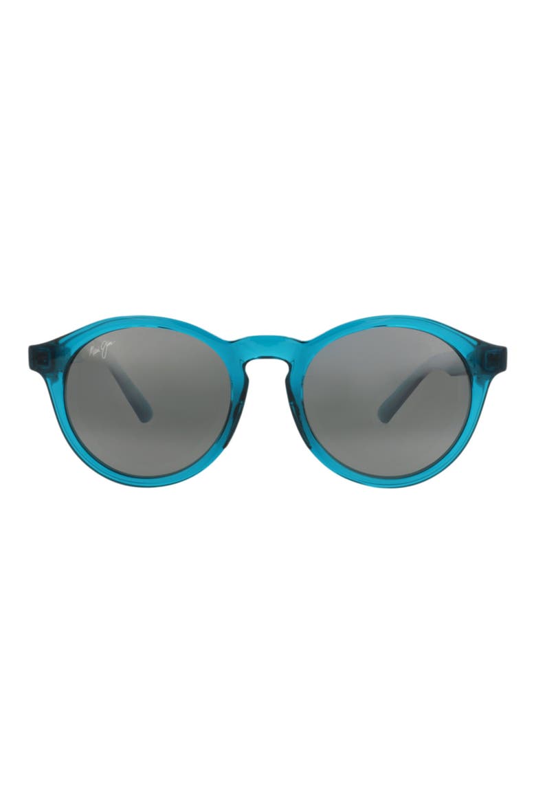 50mm Polarized Bi-Gradient Round Sunglasses, Main, color, TEAL TEAL GREY