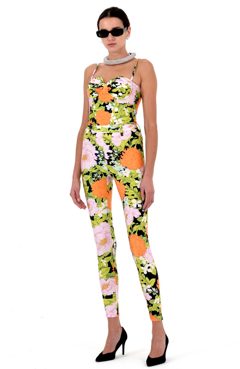 Richard Quinn Floral Print Corset Bodice Jumpsuit, Alternate, color, 