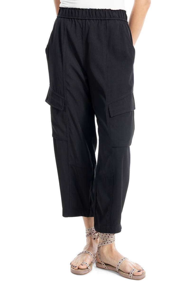 MAX STUDIO Pull-On Cargo Pants, Main, color, Black
