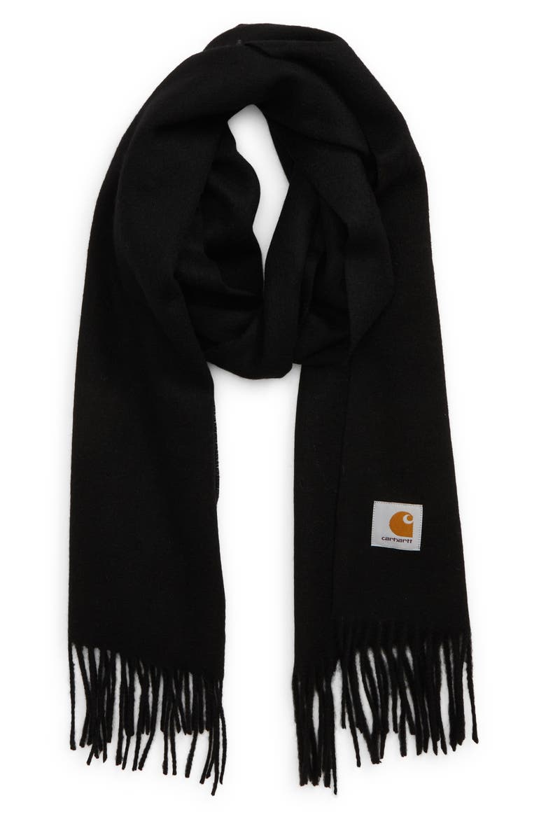 Work In Progress Clan Wool Scarf, Main, color, BLACK