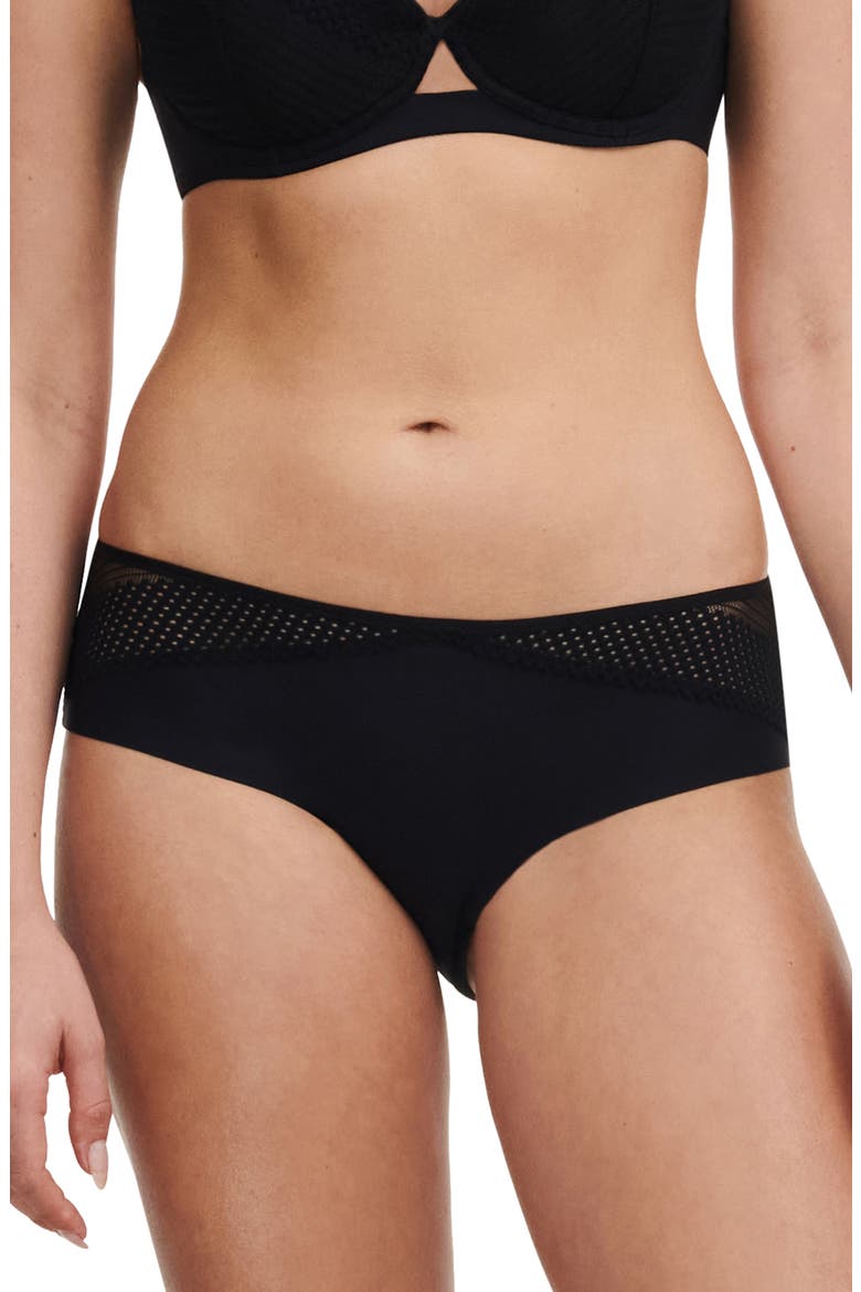 Lace Trim Hipster Briefs, Main, color, BLACK