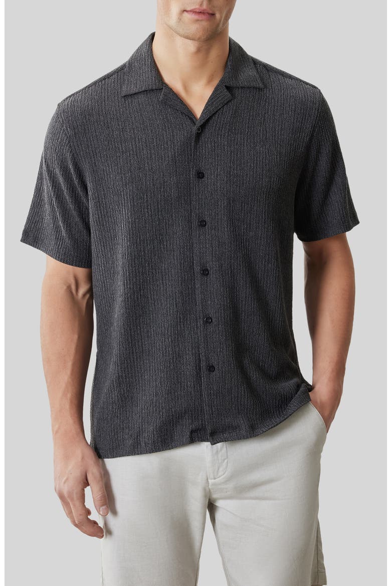 Kaezor Crepe Camp Shirt, Main, color, CHARCOAL