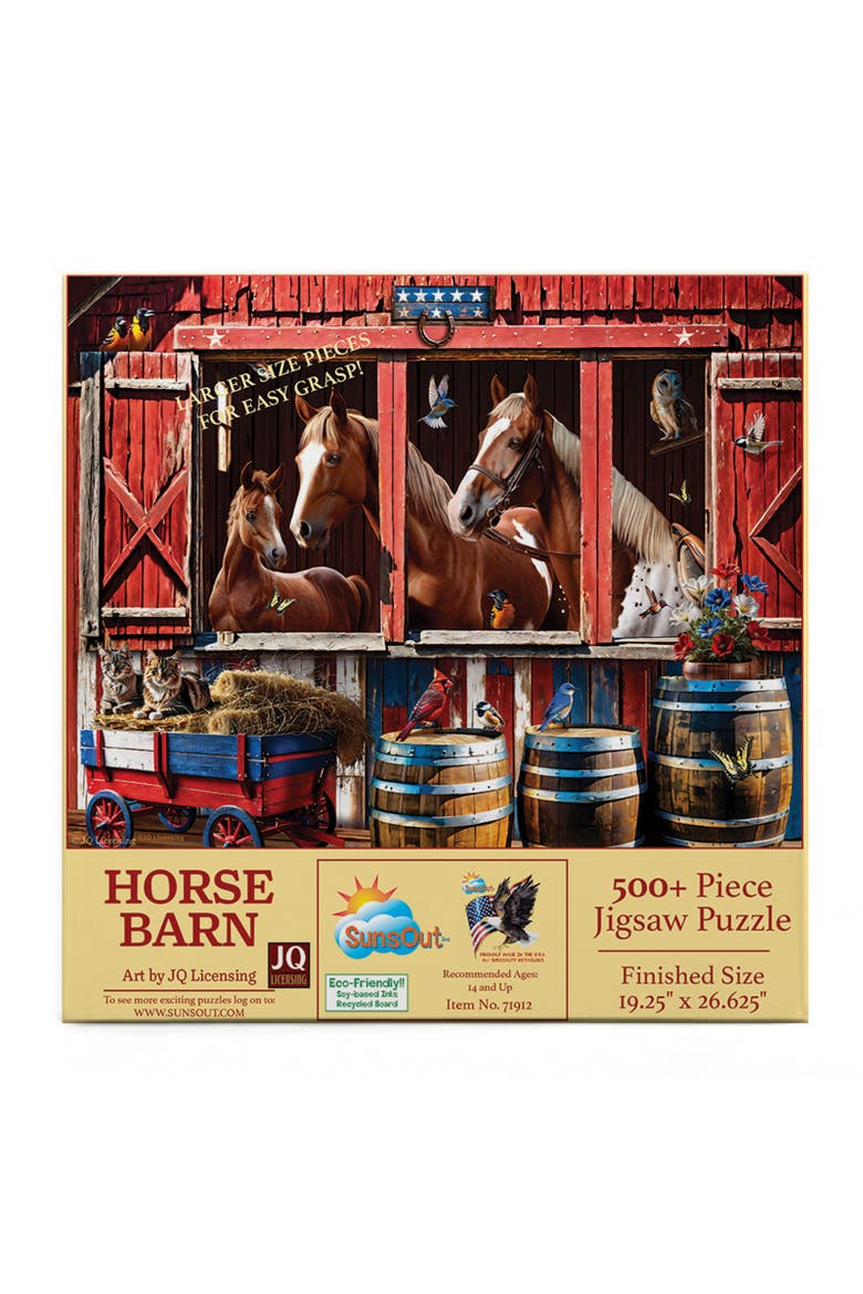 Horse Barn 500 piece Jigsaw Puzzle for Adults Large Pieces, Alternate, color, Multicolor