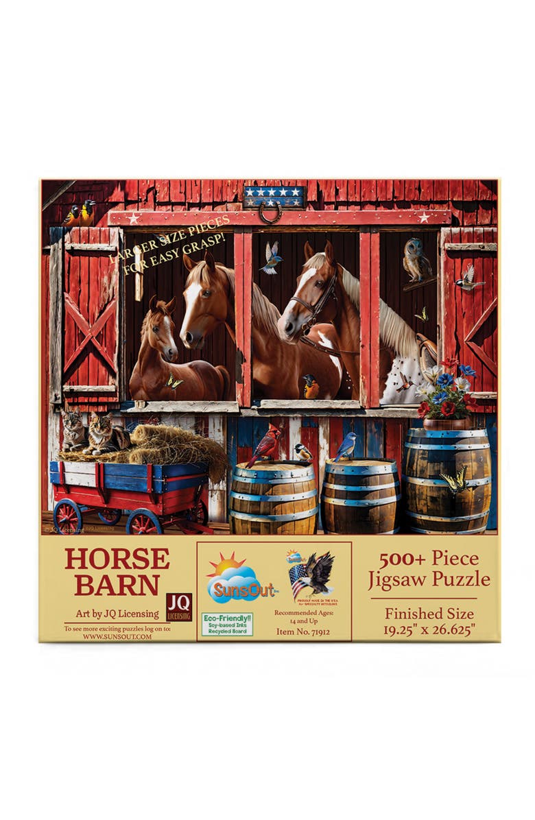 Sunsout Horse Barn 500 piece Jigsaw Puzzle for Adults Large Pieces, Alternate, color, Multicolor