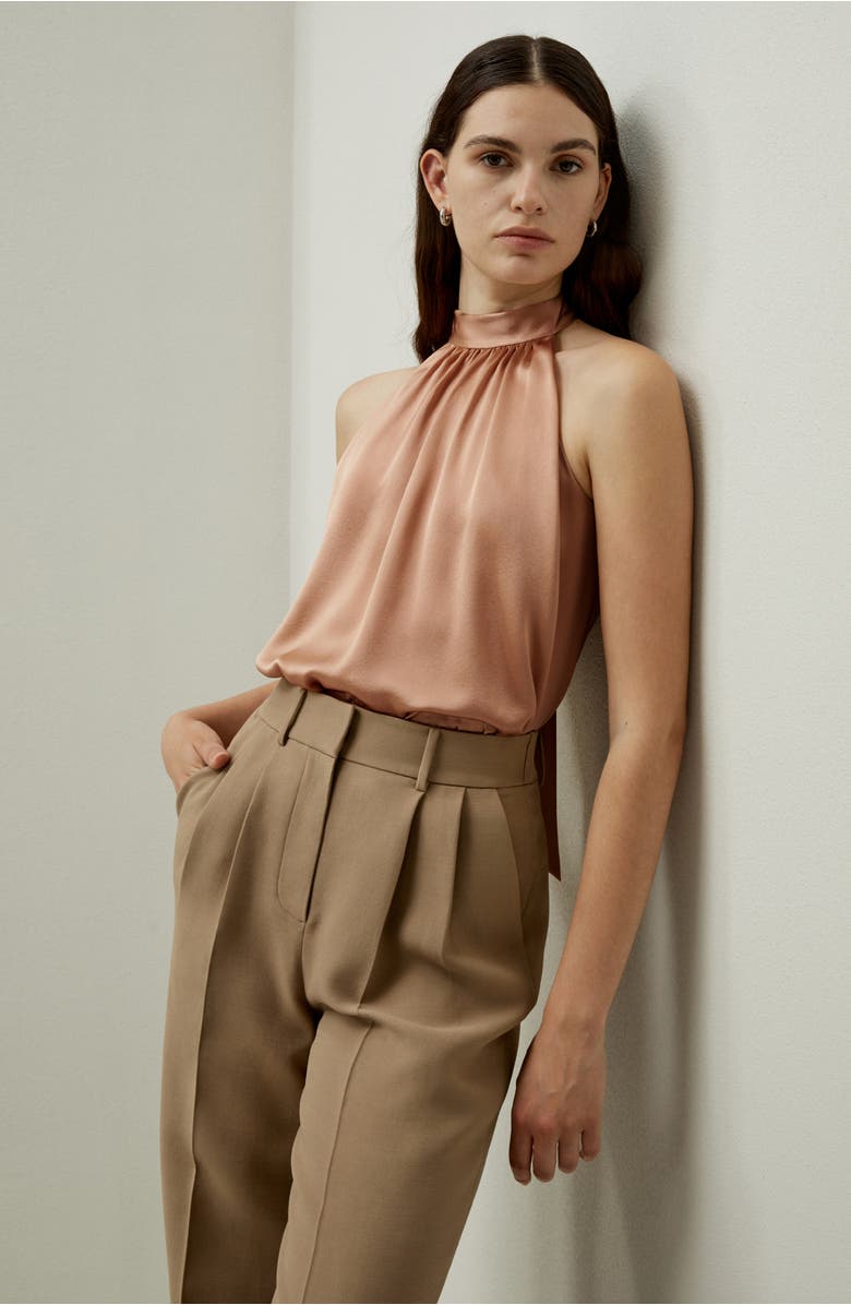 Lilysilk Graceful Breeze Silk Halter Top, Alternate, color, Quartz Rose