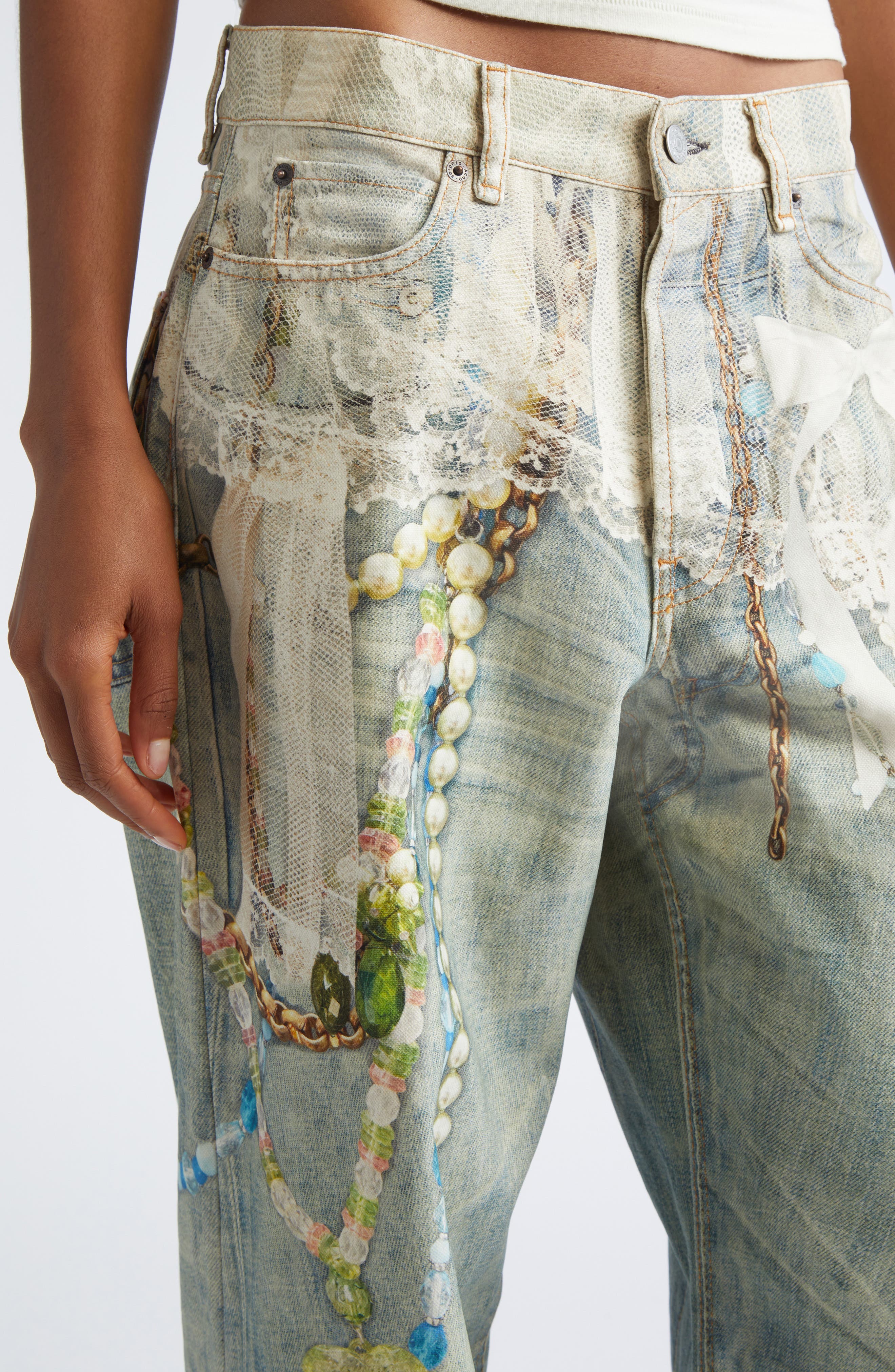 Acne Studios 1981 Loose Fit Trompe l'Oeil Jeans | Nordstrom