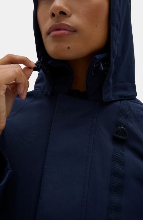 Halfdays Hooded Rain Jacket In Blue