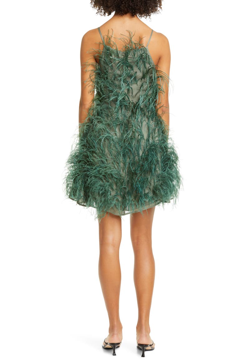 Shannon Feather Silk Minidress, Alternate, color, SSP SEASPRAY