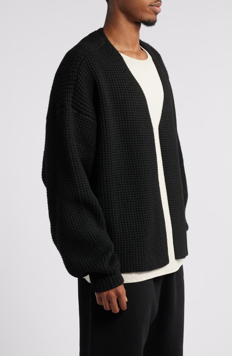 Fear of God Essentials Gender Inclusive Heavy Waffle Knit Cardigan, Alternate, color,