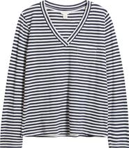 Caslon® Long Sleeve V-Neck T-Shirt