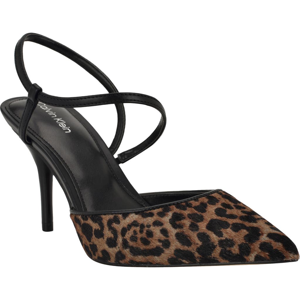 Calvin Klein Corderaly Genuine Calf Hair Pointed Toe Pump In Animal Print