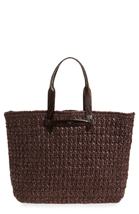 Adamo Raffia Shopper Bag