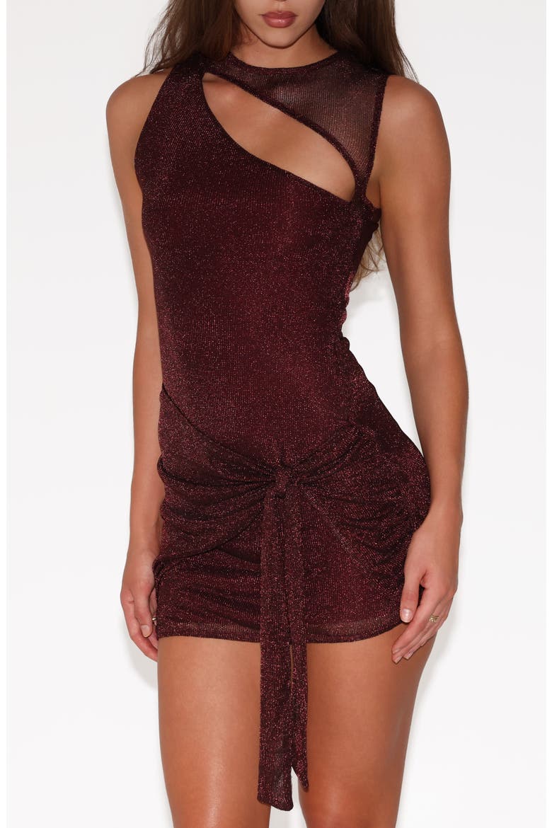 Azelma Asymmetrical Minidress, Alternate, color, BROWN