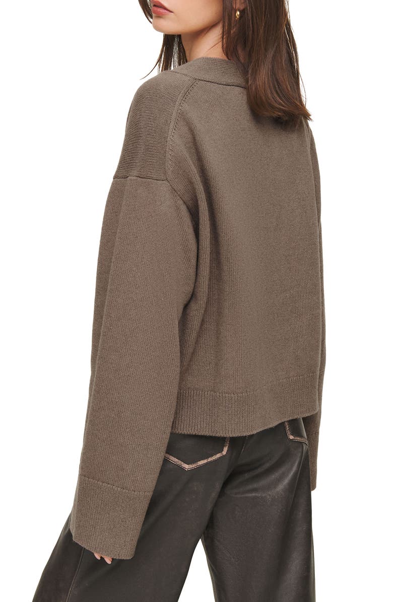 Reformation Hayes Organic Cotton & Recycled Cashmere Cardigan, Alternate, color, Shitake