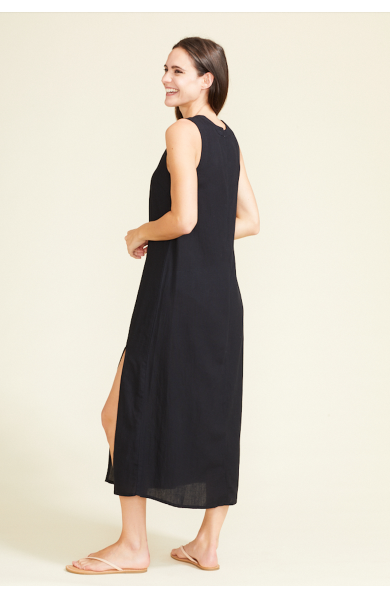 SITANO Grotta Midi Sleeveless Dress, Alternate, color, Black