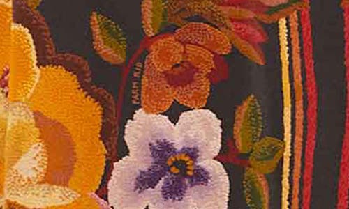 Farm Rio Viscose Long Dress With Chenille Flowers Print In Brown
