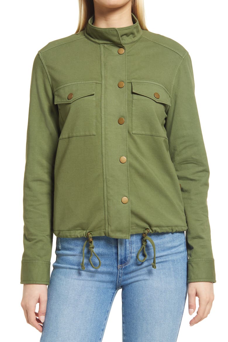 Stretch Organic Cotton Soft Jacket, Alternate, color, GREEN SORREL