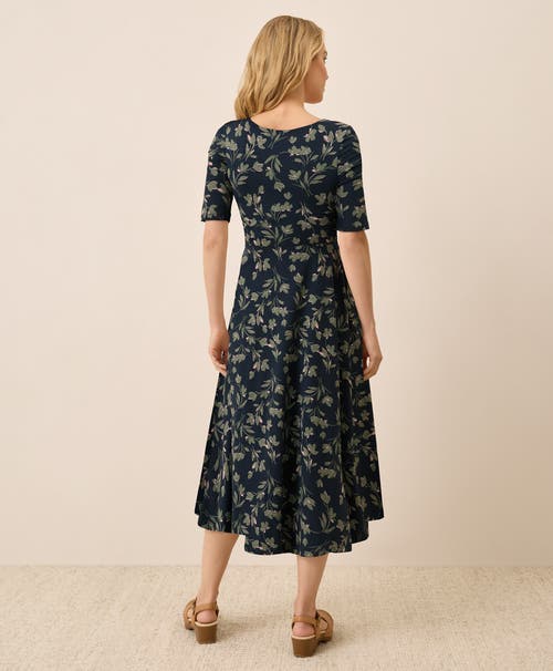 Pact Fit & Flare Signature Scoop Dress In Blue