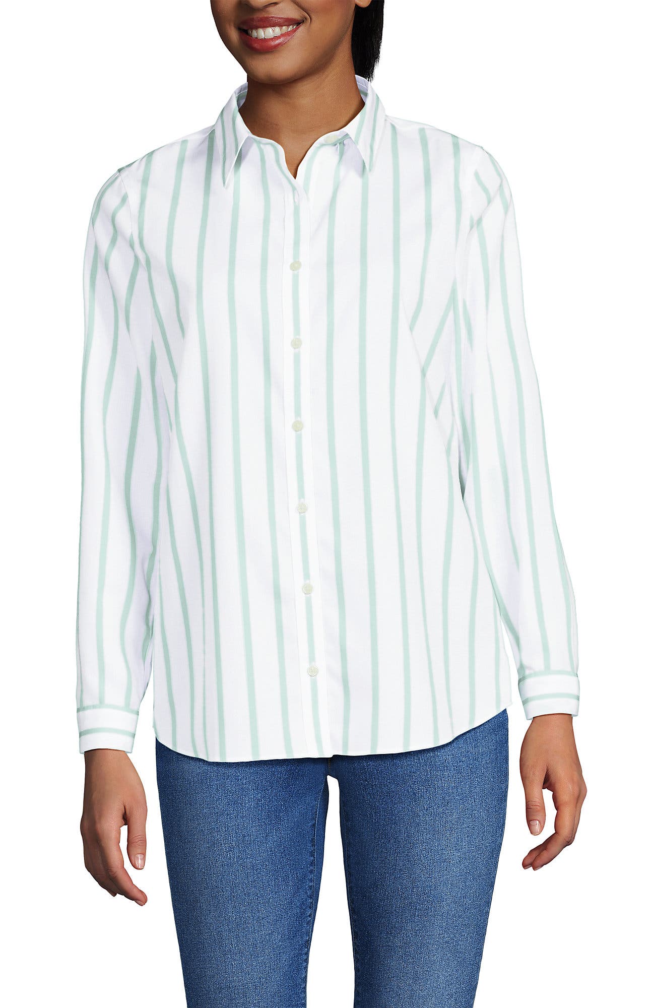 White/Aqua Classic Stripe
