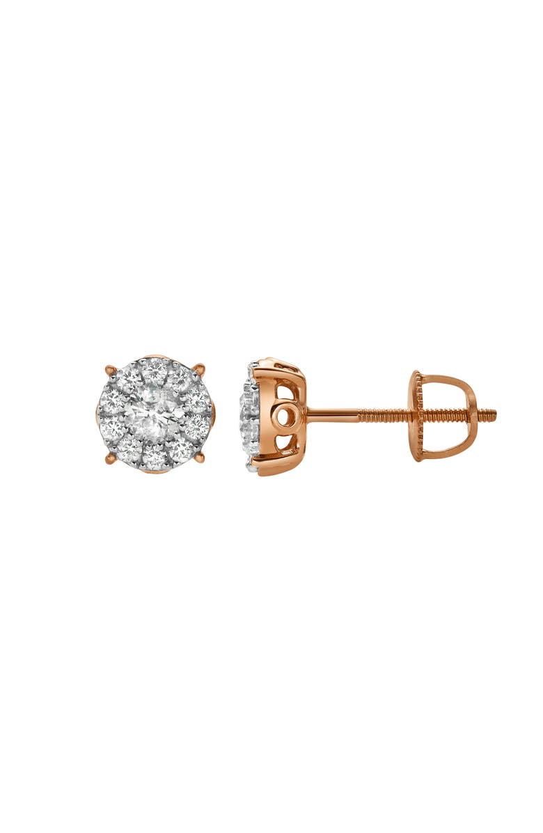 LuvMyJewelry Blazers 14K Gold Diamond Stud Earrings - 0.48ct., Alternate, color, 14K Rose Gold