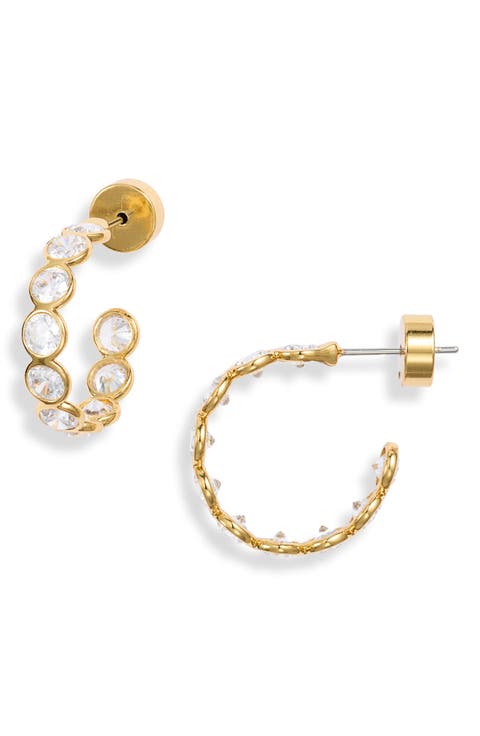 Scalloped Cubic Zirconia Hoop Earrings