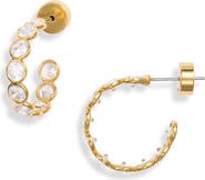 Nordstrom Scalloped Cubic Zirconia Hoop Earrings