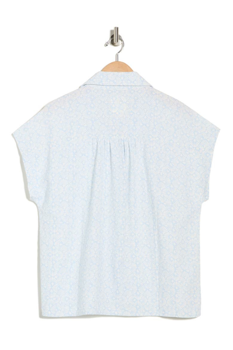 Clarita Linen All Over Print Shirt, Alternate, color, SKYWAY SHOBORI FANS