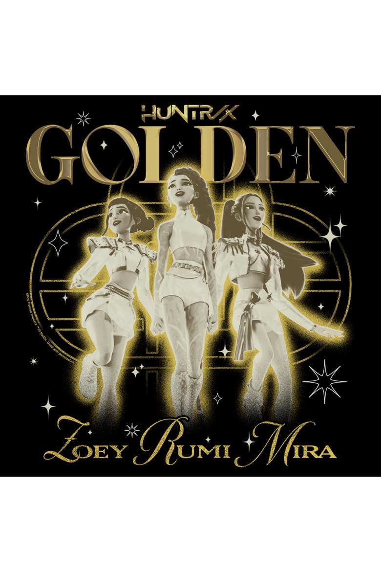 Mens KPop Demon Hunters Huntrix The Golden Girls T Shirt, Alternate, color, Black