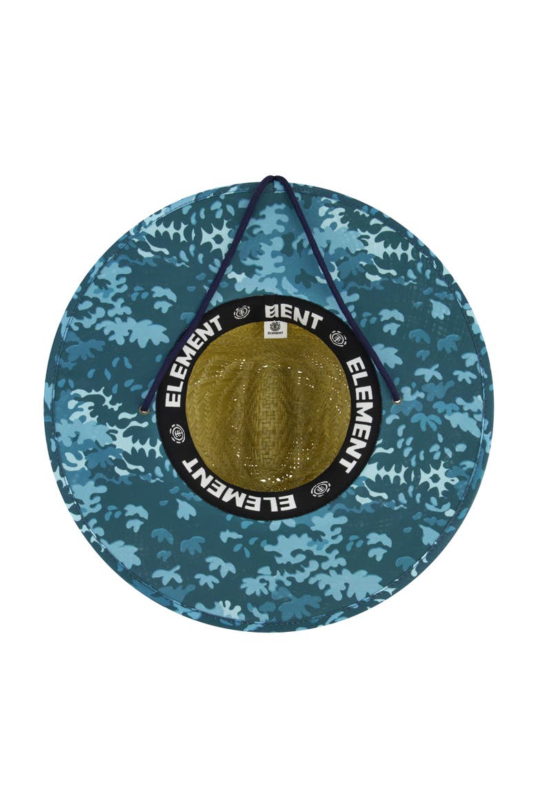 Woven Seagrass Lifeguard Hat with Camo Under Brim and Braided Chin Cord, Alternate, color, BLUE