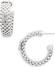 MESHMERISE Diamond Infinity Woven Hoop Earrings