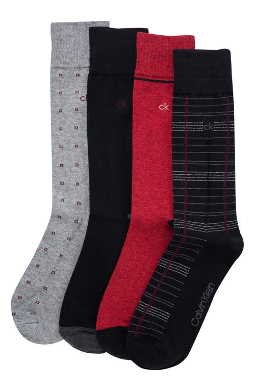 Calvin Klein Assorted 4-pack Dress Socks In Black